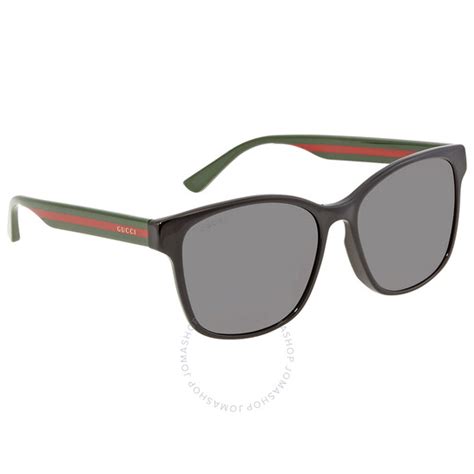 Gucci Grey Rectangular Unisex Sunglasses GG0417SK 001 56